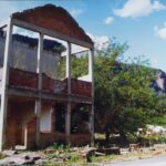 New products building, late 1980’s at Glen Davis shale works ruins, New South Wales.