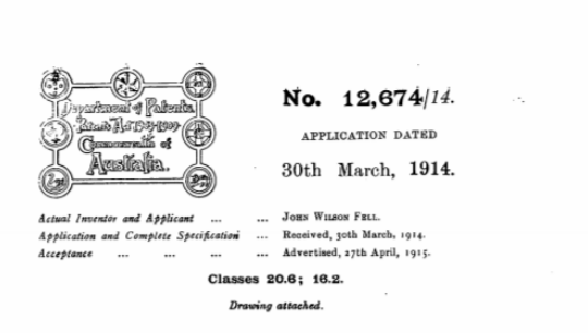 1914012674 B0 specification John fell shale patent header
